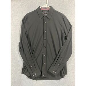 Butter Cloth Men's Large Solid Black Button Up Shirt Long Sleeve Silky Smooth